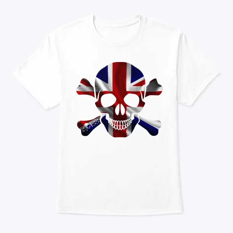 Metallic Union Jack Skull and Bones