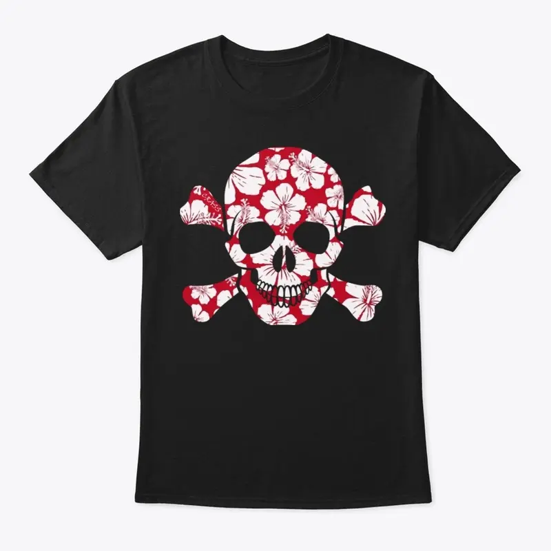 Hawaiian Red White Skull Bones