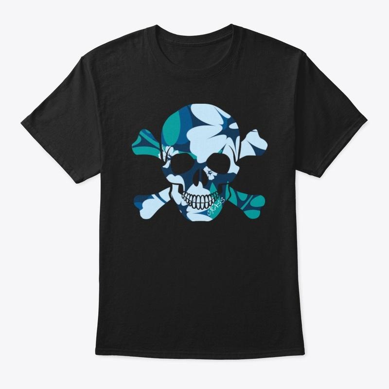 Hawaii Green Blue Skull Bones